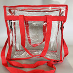 Transparent Waterproof PVC Tote Bag | Large Crossbody Shoulder PVC Tote Bag Richie's Red