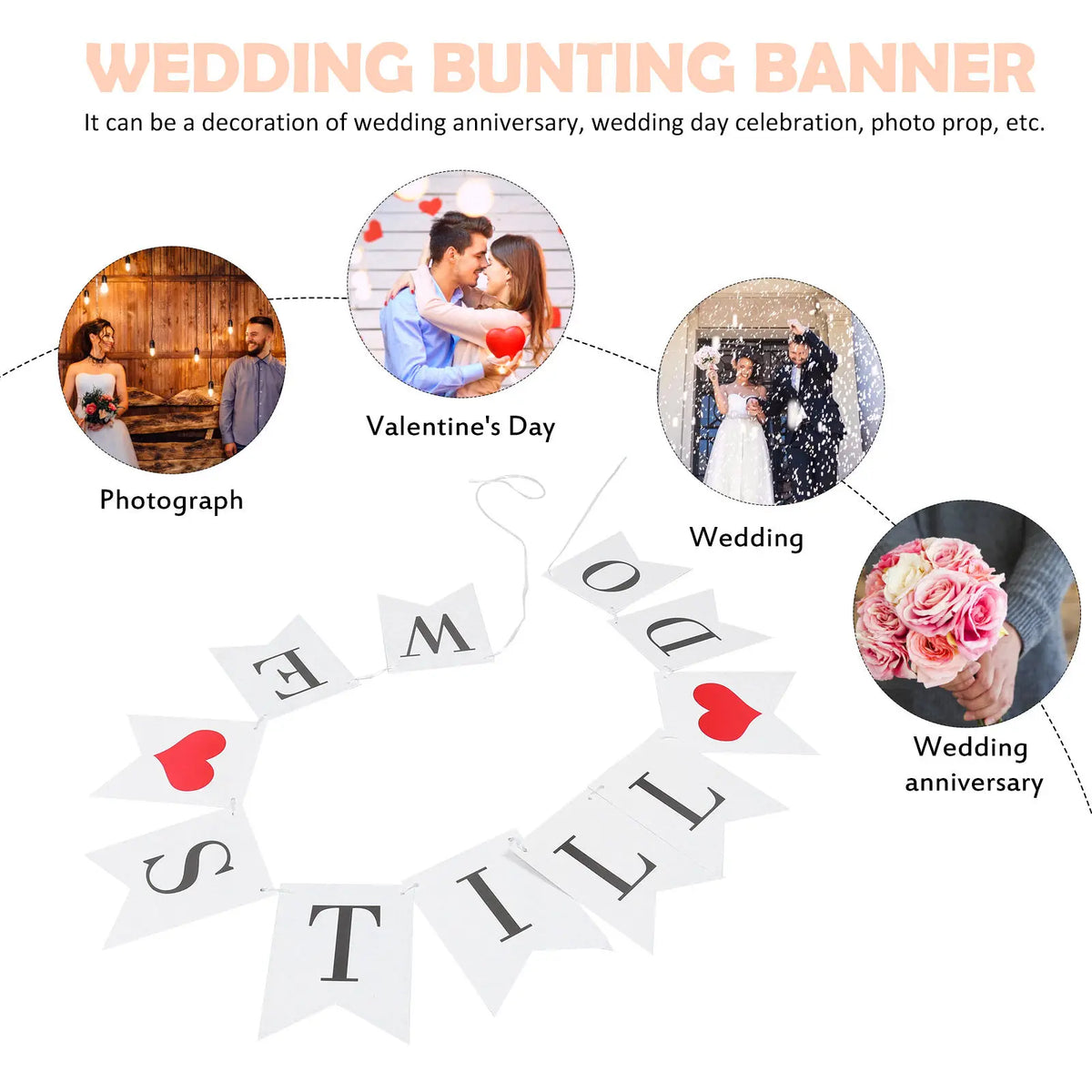 "We Still Do" Swallowtail Paper Banner – Wedding Anniversary Party Bunting Banner Richie's