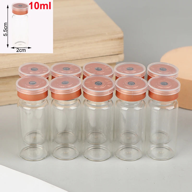 10Pcs Mini Glass Vials 3ml–10ml Leak-Proof Flip-Off Caps Glass Storage Vials Richie's 10ML 10Pcs