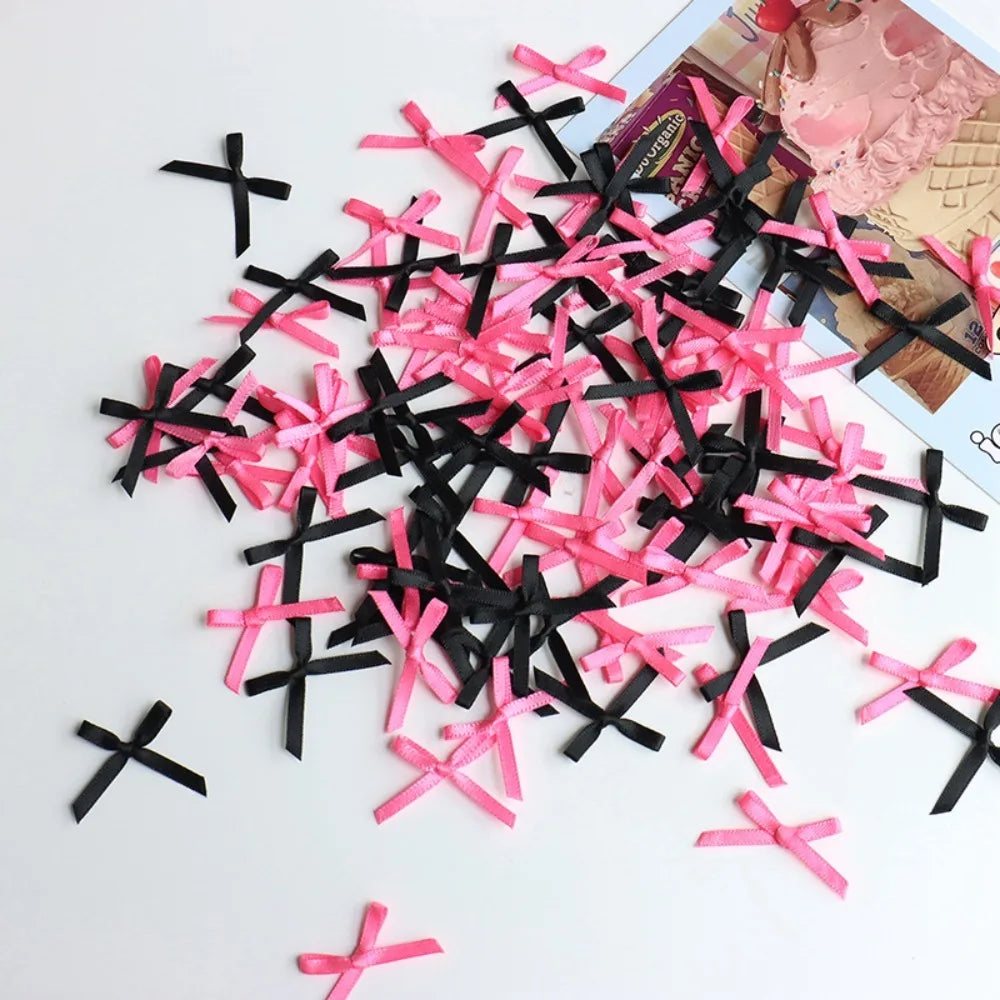 100pcs Mini Ribbon Bows 2x3cm DIY Gift Wrapping Craft Decoration Craft Ribbon Bows Richie's Mixed Color 2 L