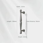 Zinc Alloy Cabinet Pull Handles & Drawer Knobs – Brushed Silver Cabinet Pull Handles Richie's Silver 96mm