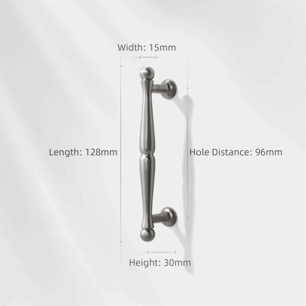 Zinc Alloy Cabinet Pull Handles & Drawer Knobs – Brushed Silver Cabinet Pull Handles Richie's Silver 96mm