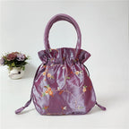 Women Embroidery Flower Cosmetic Bag – Ethnic Mini Purse & Pouch Cosmetic Pouch Richie's light purple 2