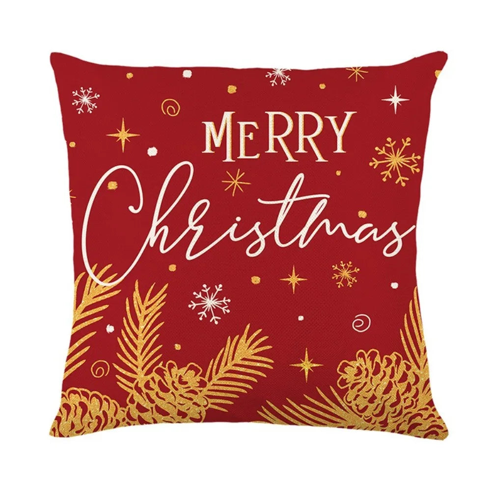 Christmas Cushion Cover – Tree Print Checkered Pillowcase 45×45cm Decorative Pillow Cover Richie's Style 7