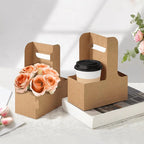 Kraft Paper Drink Carrier With Handle – 1 or 2 Cup, 10/20/50 Pk Paper Drink Carrier Richie's