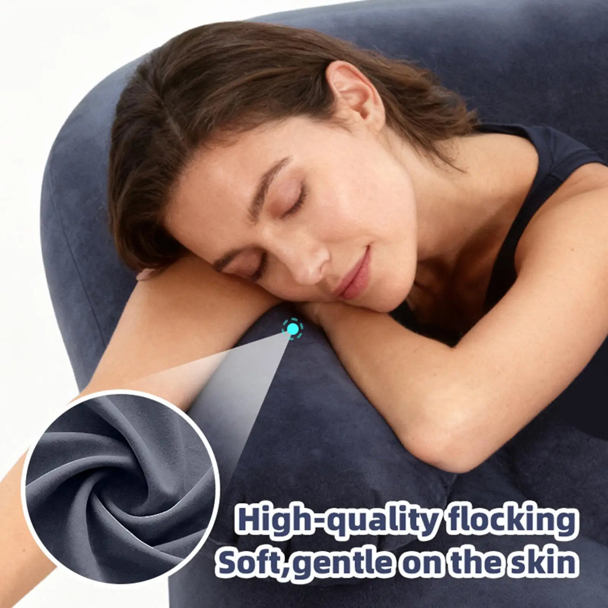 Inflatable Flocked Sofa with Armrest – Portable Air Couch Inflatable Sofa Richie's