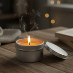 Round Tinplate Candle Tins with Spout & Lid – Black & Silver Candle Tin Container Richie's