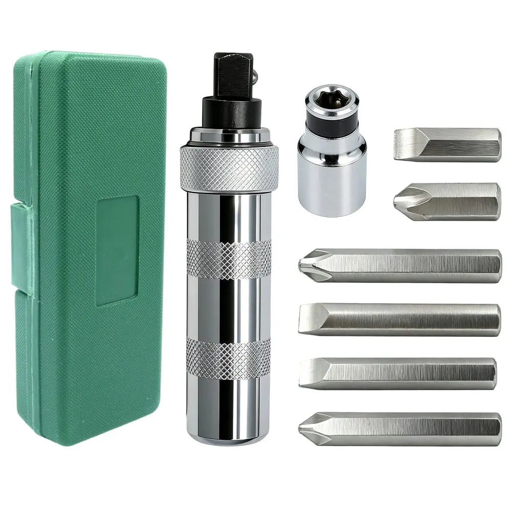 7/13 PCS Manual Reversible Impact Driver Set – Stainless Steel Impact Driver Set Richie's 7pcs