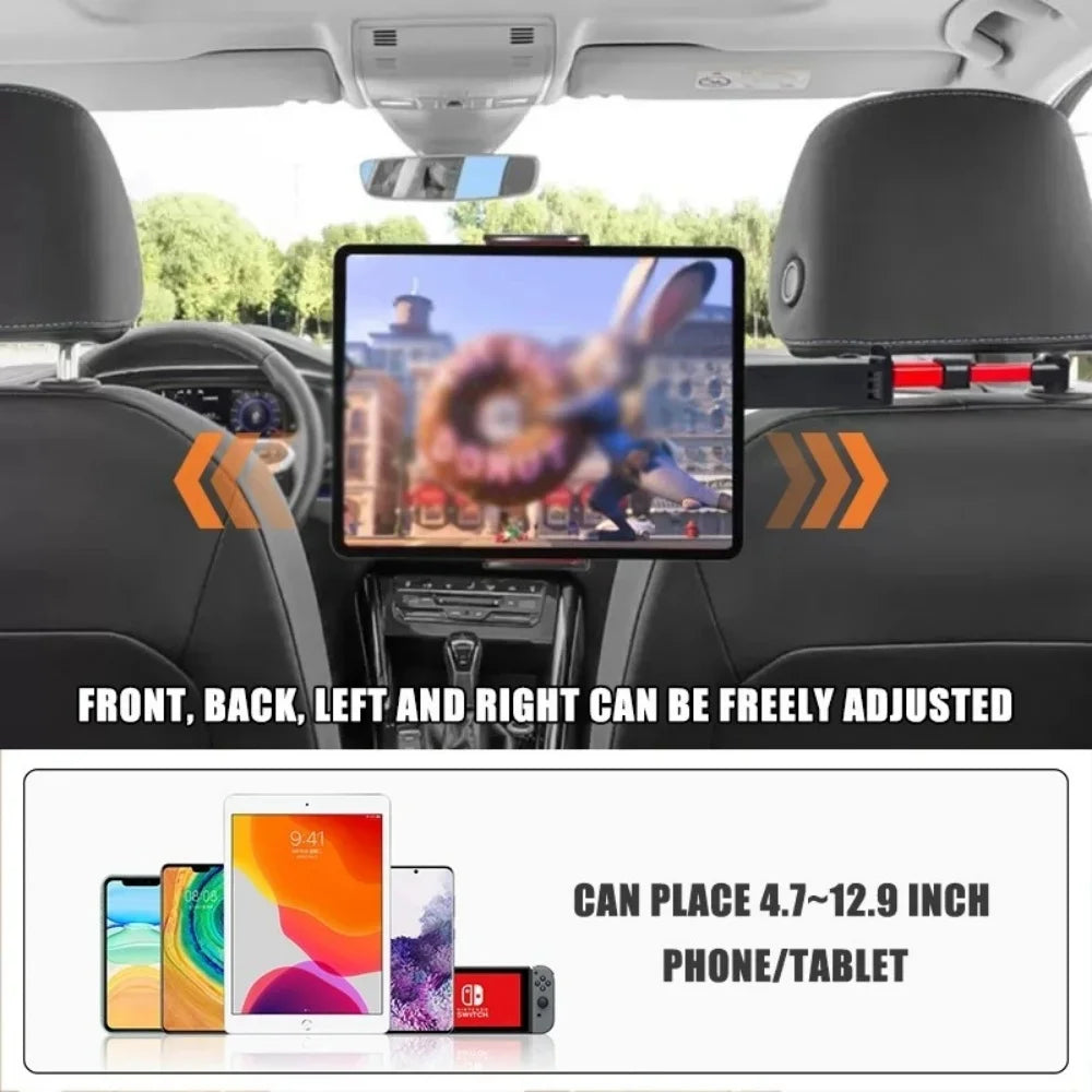 Car Headrest Phone & Tablet Holder – 360° Rotating, 5–13" Car Headrest Mount Richie's