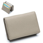 Genuine Leather Card Holder Wallet & Coin Purse – Unisex Leather Card Wallet Richie's gray