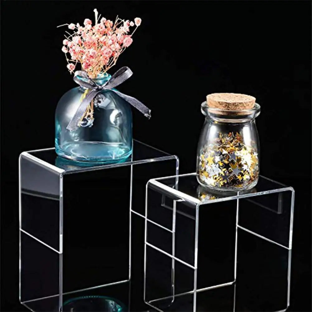 Clear Acrylic Display Risers Stackable Organizer – 10-Pack Acrylic Display Riser Richie's