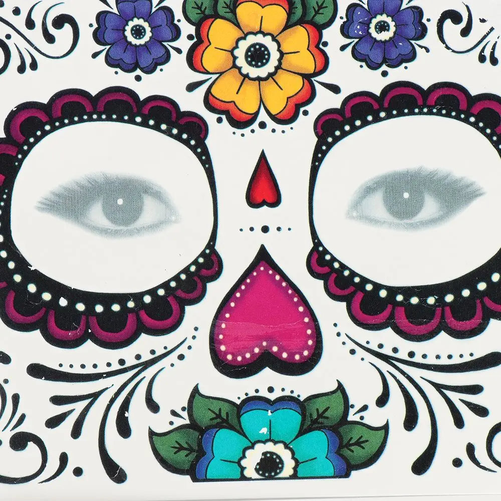 Skull Face Waterproof Temporary Tattoo Stickers – Halloween Temporary Tattoo Stickers Richie's