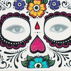 Skull Face Waterproof Temporary Tattoo Stickers – Halloween Temporary Tattoo Stickers Richie's