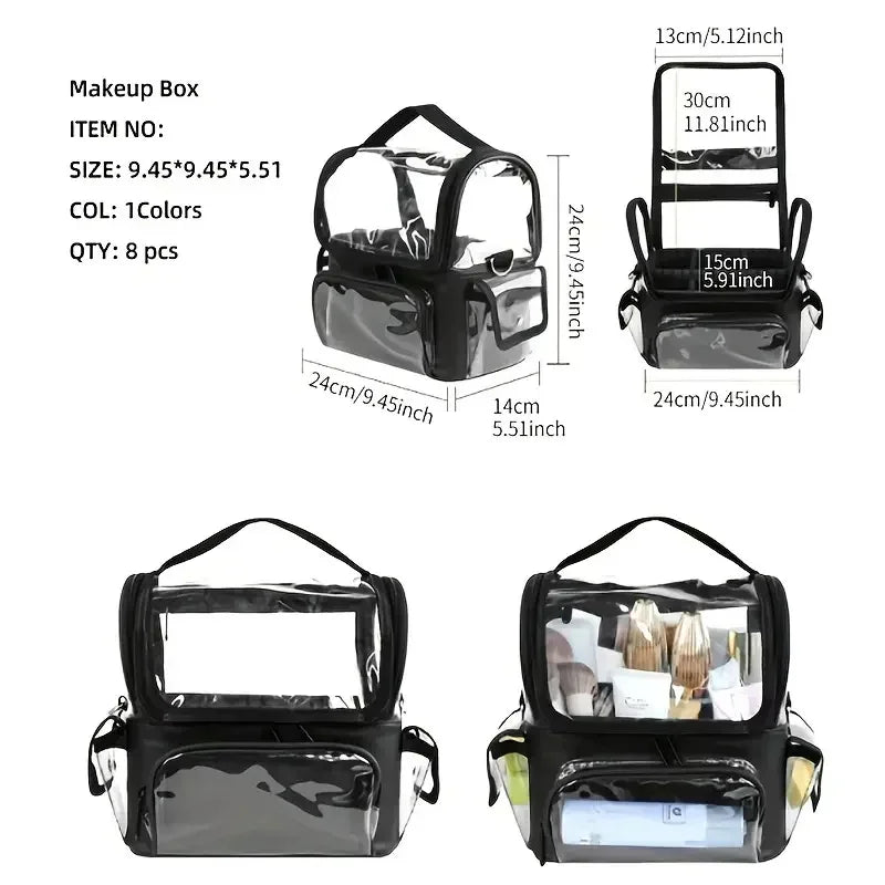 Clear Makeup Brush Holder Backpack | Waterproof Travel Case Cosmetic Organizer Bag Richie's
