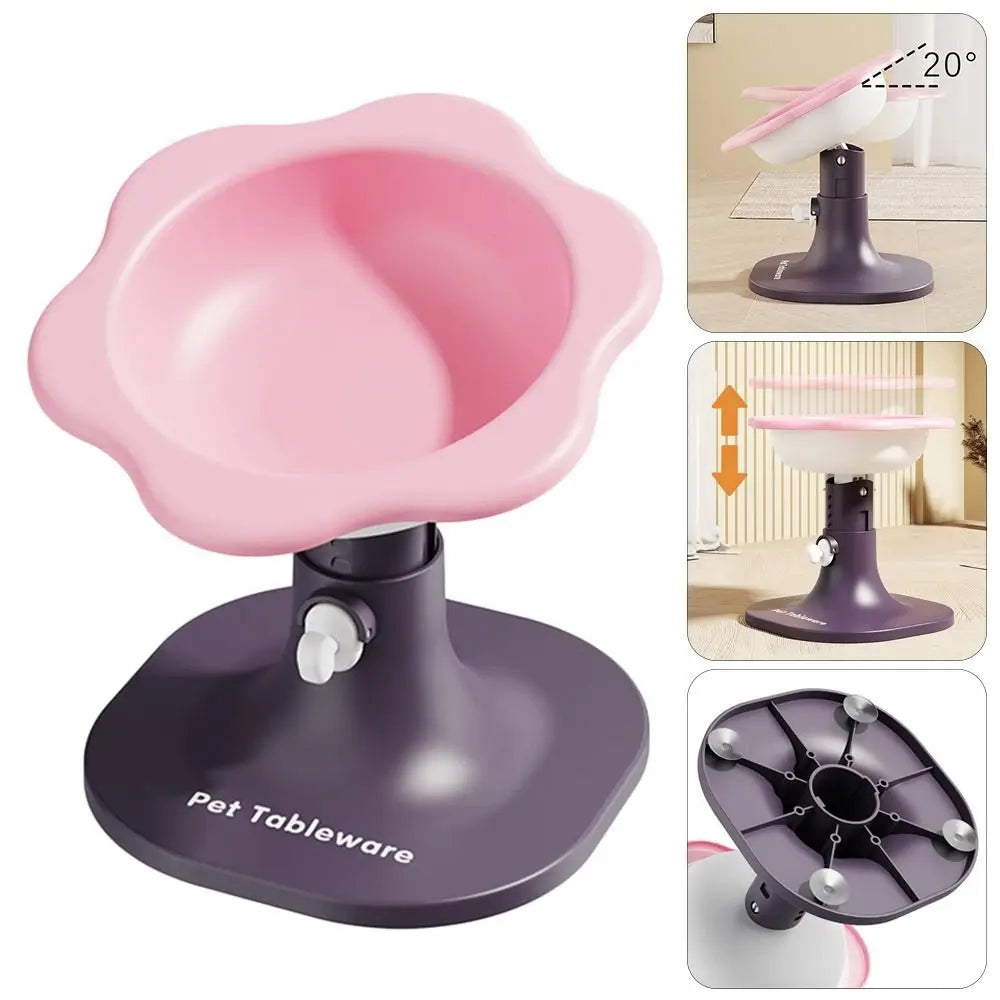Adjustable Height Anti-Rollover Cat & Dog Feeder Bowl Elevated Pet Bowl Richie's