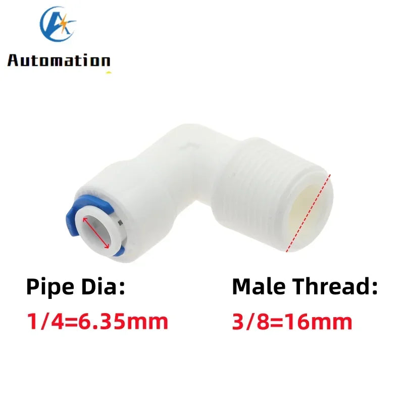 5Pcs RO Water Quick Elbow Fittings – 1/4" & 3/8" Tube Connectors Pipe Elbow Fittings Richie's