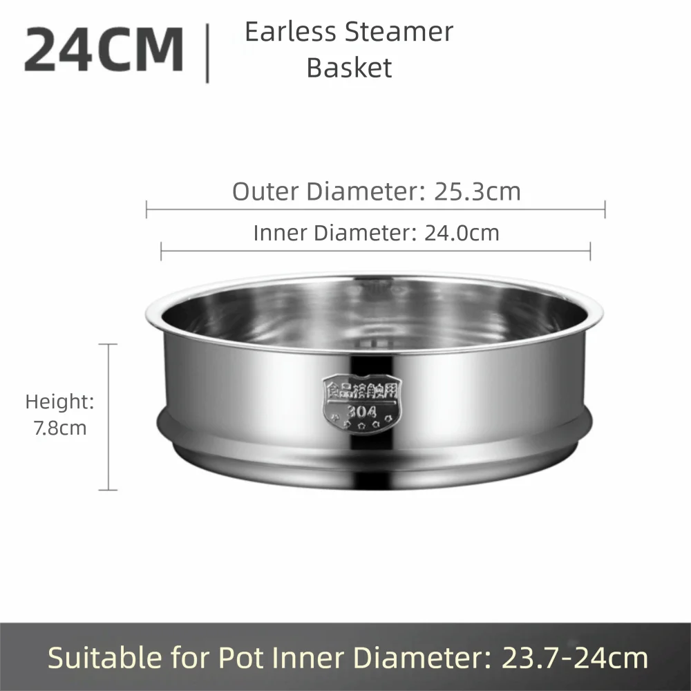 304 Stainless Steel Steamer Basket 16–32cm Food Steam Rack Steamer Basket Richie's 24cm