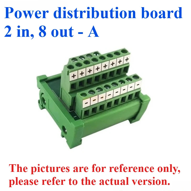 DIN Screw Terminal Block PCB Power Distribution Splitter Screw Terminal Block Richie's 2 in 8 out 1PCS