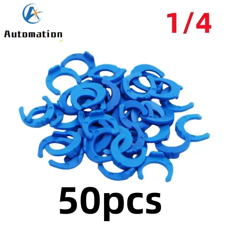 5Pcs RO Water Tee Quick Connector 1/4" 3/8" OD Pipe Fitting Pipe Tee Connector Richie's Blue Clip 1I4-50Pcs