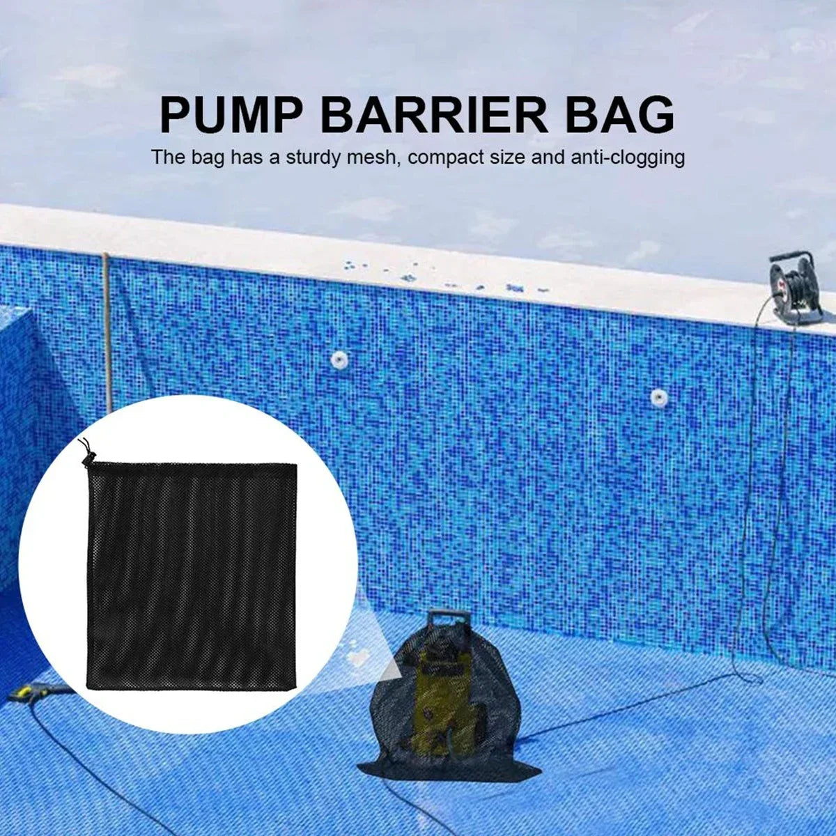 2-Pack Reusable Pond Pump Filter Mesh Bag with Drawstring Pond Pump Filter Bag Richie's