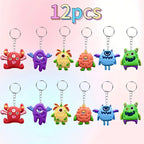 12 Pcs Cute Monster Keychains – Backpack & Party Gift Set Keychain Set Richie's