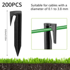 Robotic Lawn Mower Boundary Cable Pegs – 100 to 300 Pack Lawn Mower Accessories Richie's black 200PCS