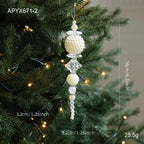 Acrylic Christmas Tree Pendant with Faux Pearl Drop Ornament Christmas Tree Ornament Richie's 1