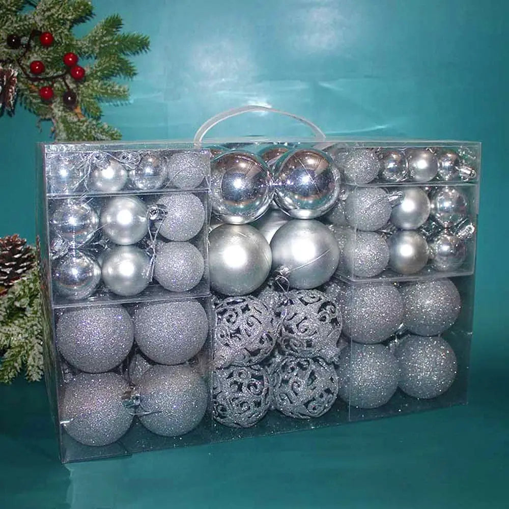 100PCS Christmas Ball Ornaments Set – 8cm, 18 Colors Baubles Christmas Ornament Set Richie's 7