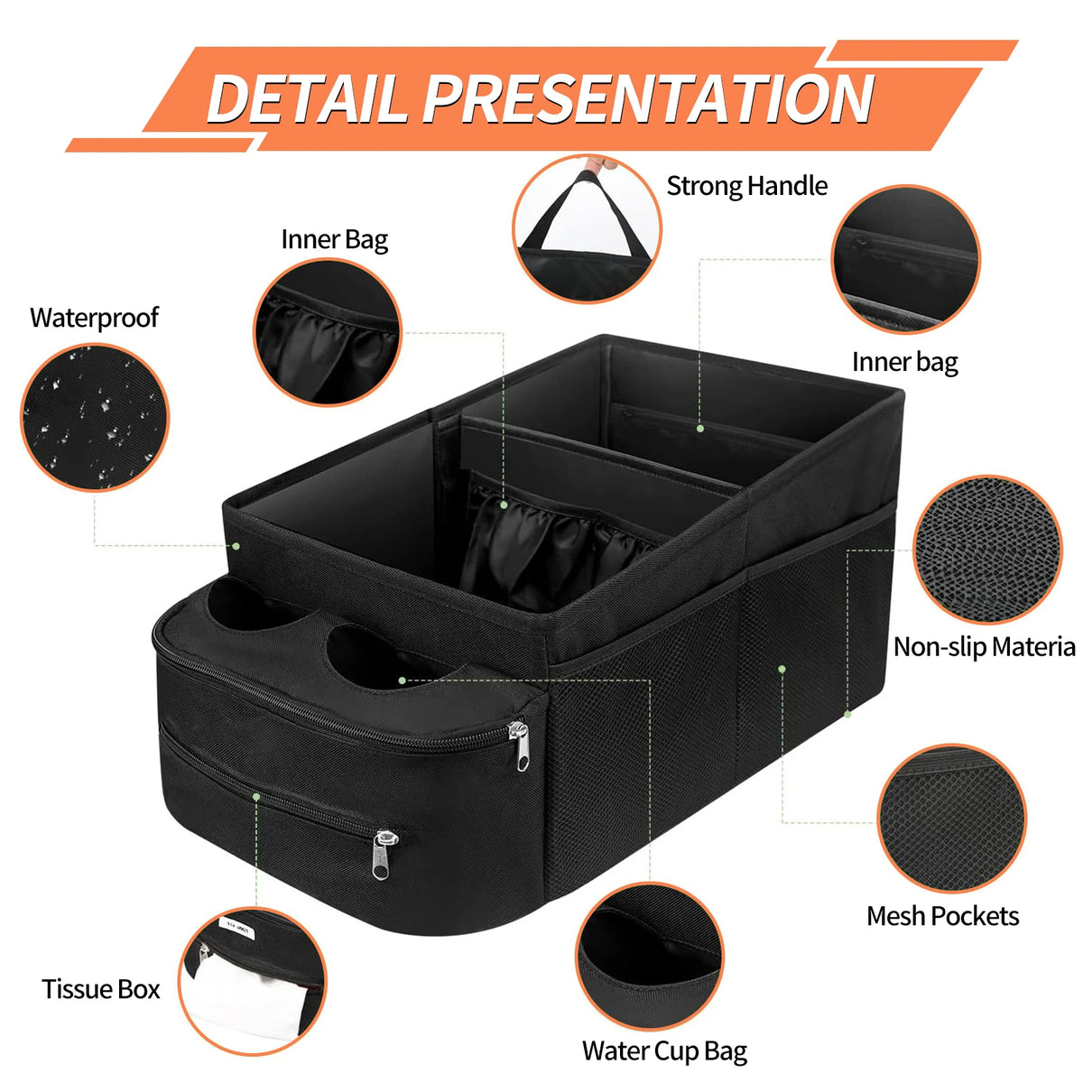 Foldable Car Seat Organizer – Waterproof 600D Oxford SUV MPV Car Seat Organizer Richie's