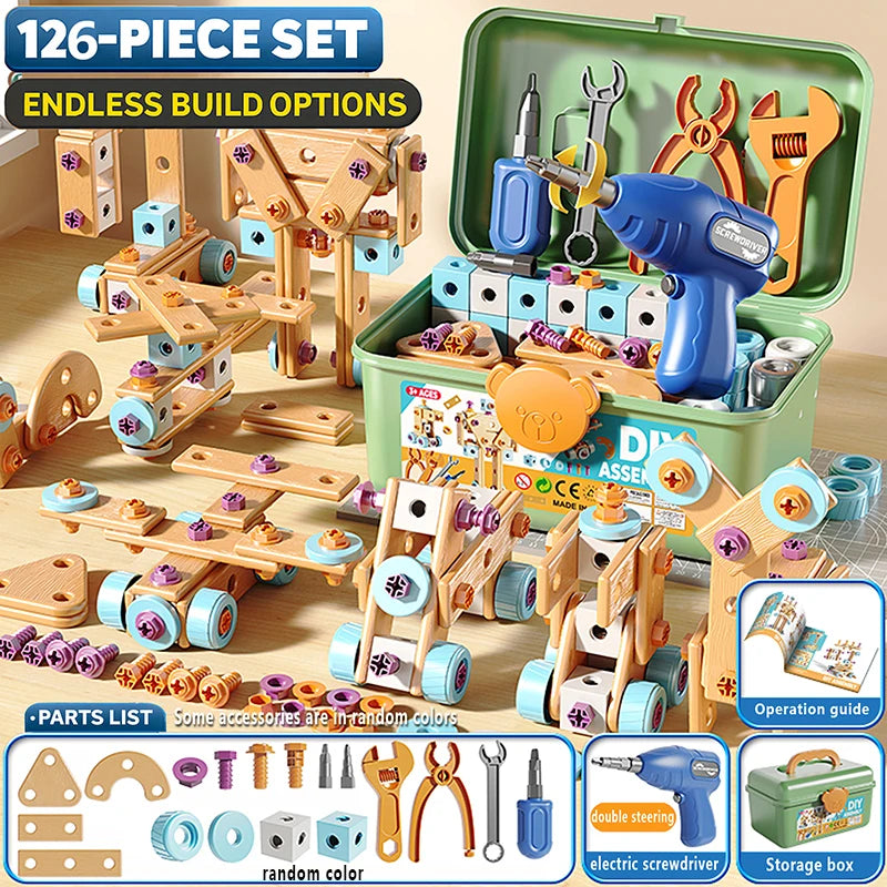 126-Piece DIY Engineering Playset for Kids – Build & Transform Kids Building Playset Richie's 839-066 126pcs