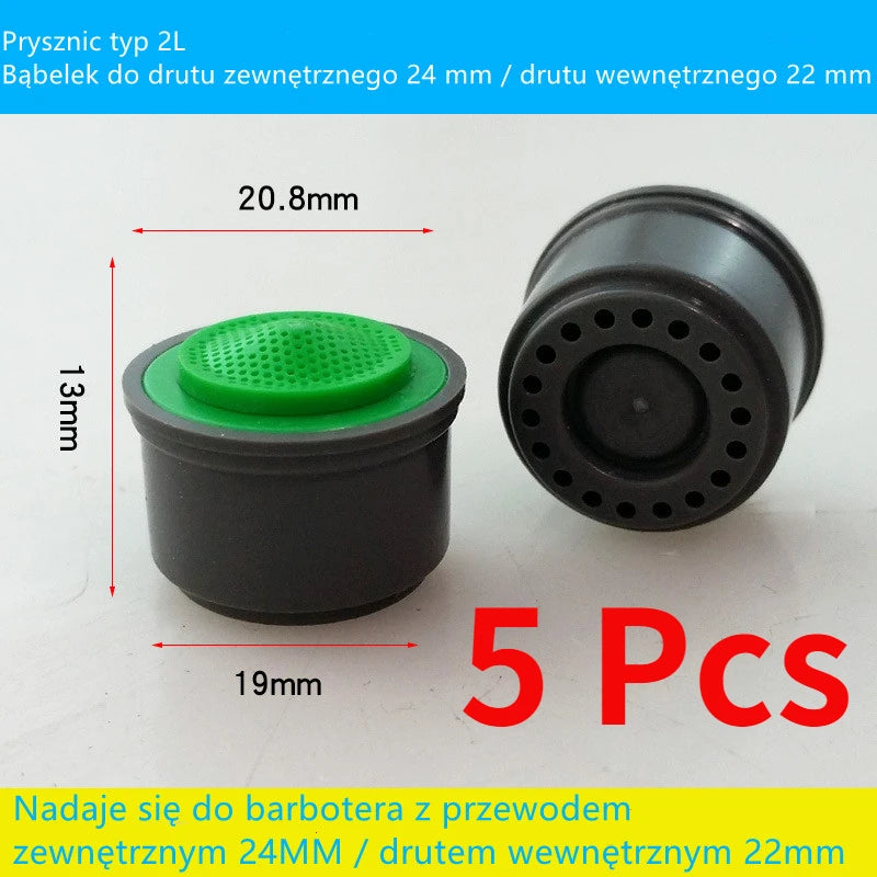 5-Pack Brass Water Saving Faucet Aerator Bubbler Splash Guard Faucet Aerator Richie's 2L-minute