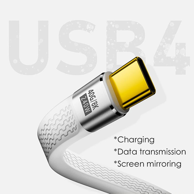 USB4 Type-C Cable 40Gbps 8K 240W PD E-Marker + Keychain USB-C Cable Richie's