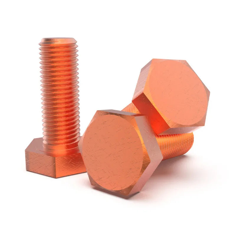 Red Copper Hex Screws M3–M8 | Electrolytic Copper Bolts Copper Hex Screws Richie's