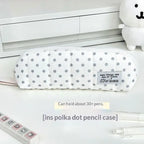 Aesthetic Polka Dot Pencil Case – Korean Style Stationery Pouch Pencil Case Pouch Richie's A5