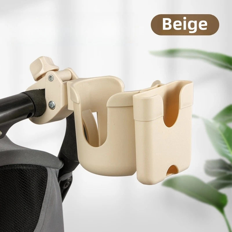 Stroller Cup & Phone Holder – Anti-Slip Pram Accessory Stroller Cup Holder Richie's Beige
