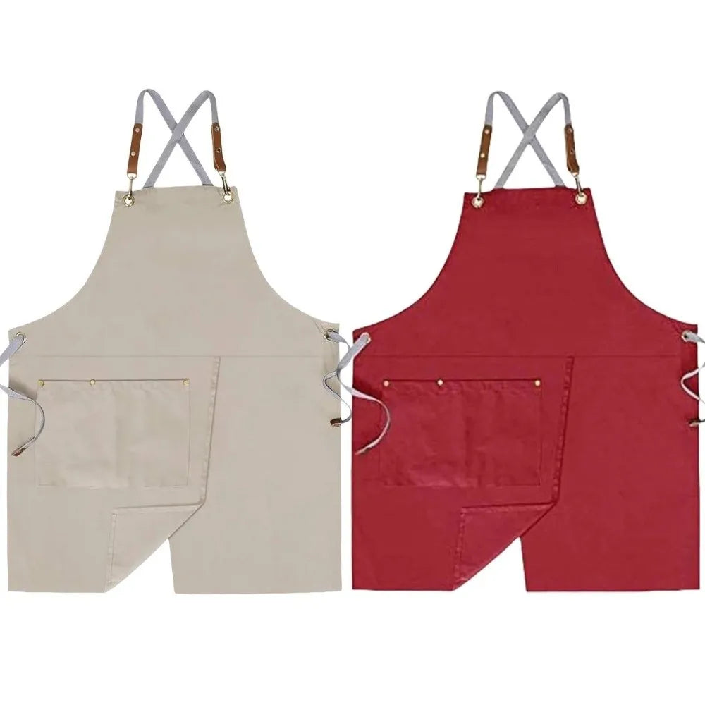 Waterproof Canvas Sleeveless Apron – Kitchen & Cafe Work Canvas Work Apron Richie's