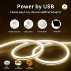 USB LED Strip Light IP65 Waterproof COB 5V Warm White Neon Tape LED Strip Light Richie's