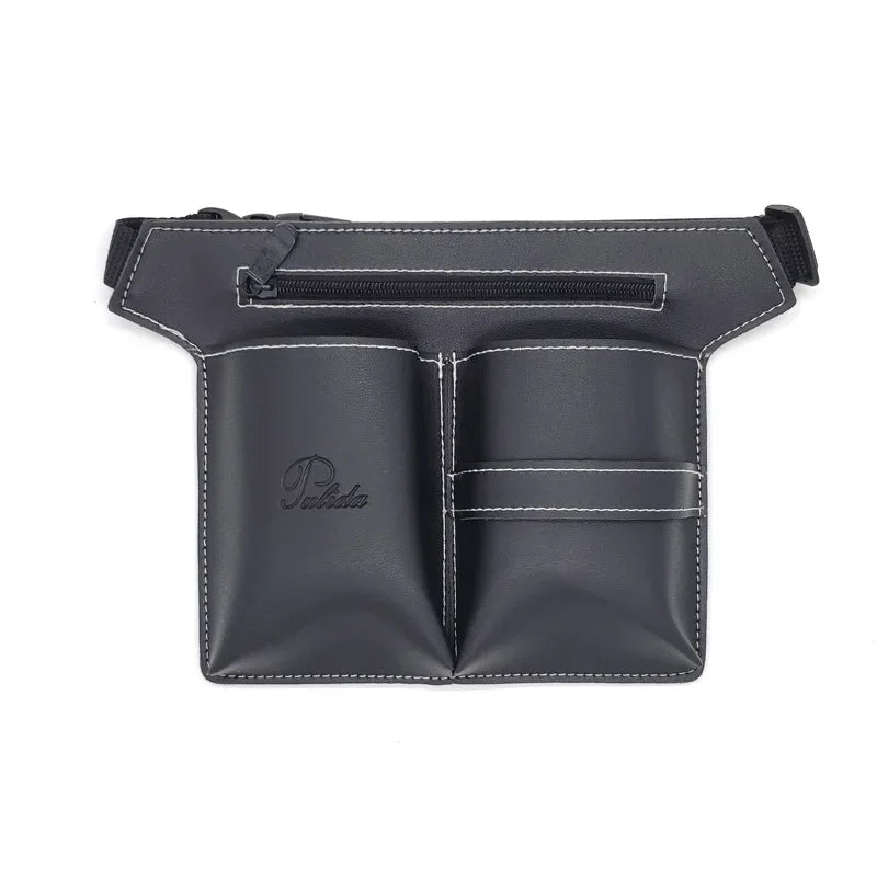 Leather Scissor Pouch Barber Waist Bag | Salon Tool Holder Scissor Waist Bag Richie's Only Bag-Black