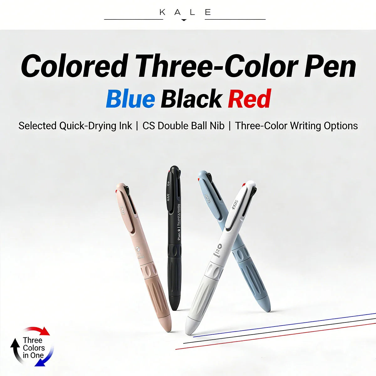 Tri-Color Multifunctional Ballpoint Pen 0.5mm | Students & Office Ballpoint Pen Richie's