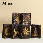 Black & Gold Christmas Gift Bags with Handles – 12/24 Pack Christmas Gift Bags Richie's Random style 24pcs