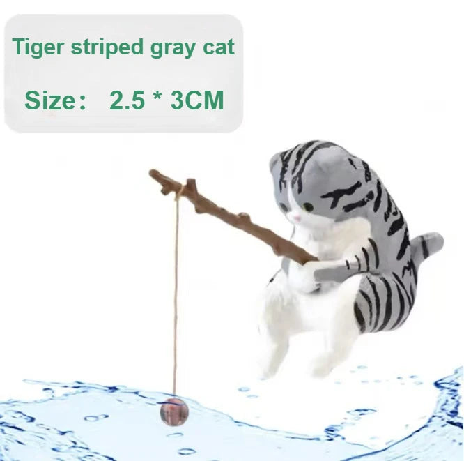 Fishing Cat Fish Tank Ornament – Hanging Resin Aquarium Décor Aquarium Ornament Richie's 1pc Style 1