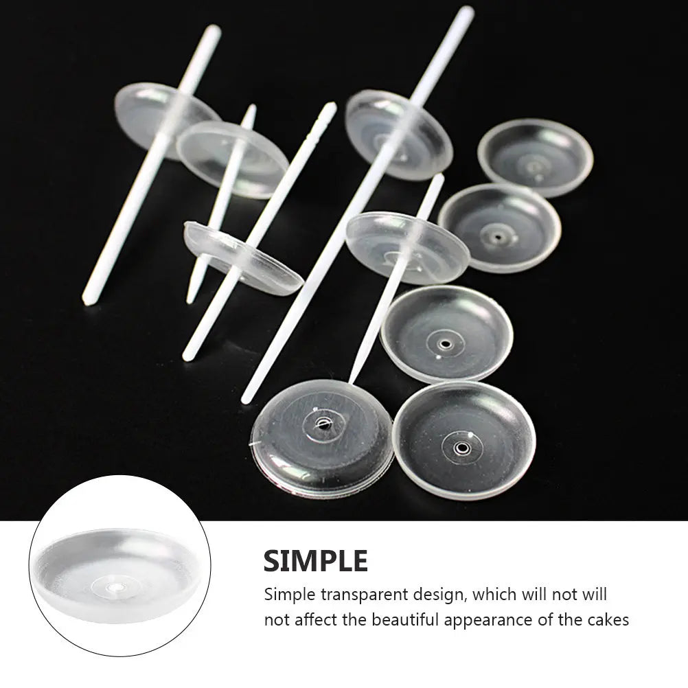 50pcs Clear Plastic Cake Trays Round Candle Drip Holders Cake Candle Trays Richie's