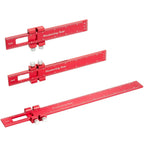 Precision Pocket Ruler 6/8/12 Inch Metal Slide Stop Marking Rule Woodworking Ruler Richie's Red