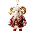 Acrylic Goat Christmas Ornament – Rhinestone Hanging Pendant Christmas Tree Ornament Richie's 4