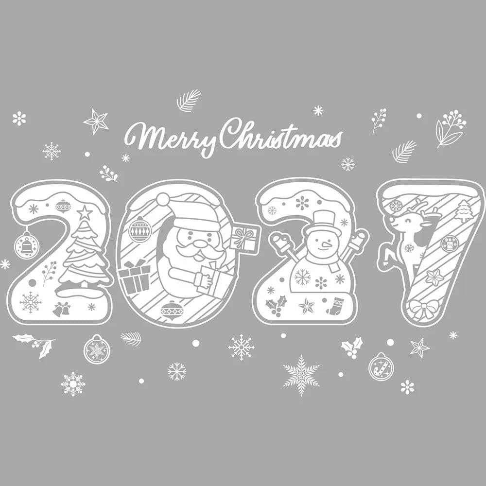 Christmas Electrostatic Window Clings – Snowflake & Santa Stickers Christmas Window Stickers Richie's White