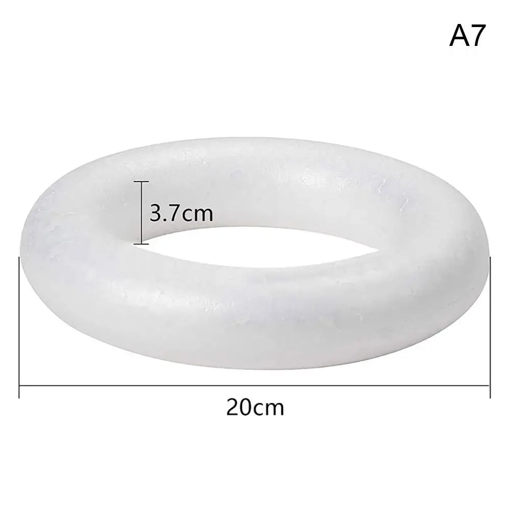 White Polystyrene Foam Ring DIY Wreath – Christmas & Wedding Craft Foam Ring Richie's 20cm