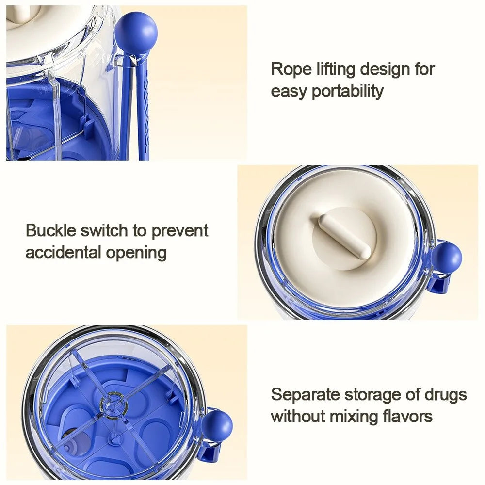 Round Portable Pill Organizer – Multi-Compartment Silicone Box Pill Organizer Richie's