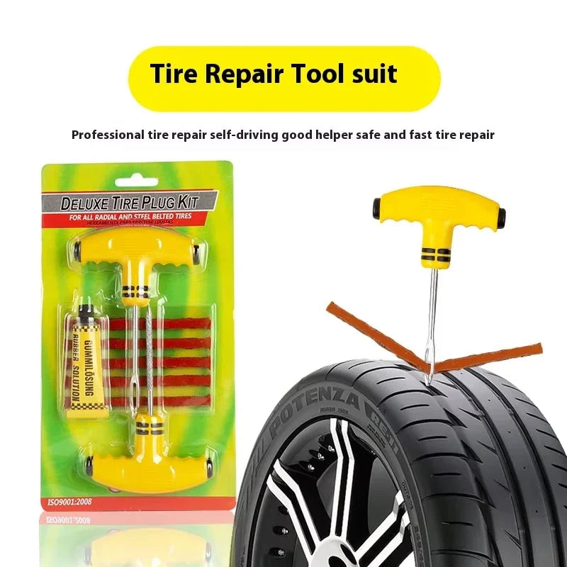 Tire Puncture Repair Kit – Plug Patch Tool Set with Glue Tire Repair Kit Richie's