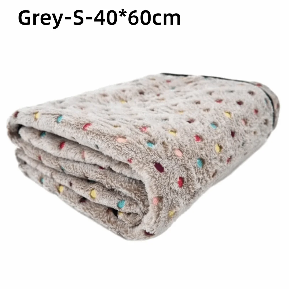 Ultra-Soft Coral Fleece Pet Blanket for Cats & Dogs | 3 Sizes Pet Bed Blanket Richie's Grey-S