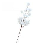 Velvet Christmas Ball Branches Multicolor DIY Xmas Centerpiece Christmas Decoration Richie's White